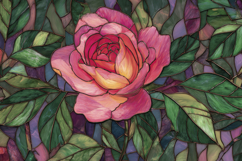 Vibrant Stained Glass Floral Background Product Image 1