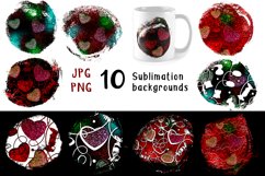 Glitter Sublimation Round Background Bundle/Glitter, Hearts  Round shiny multicolored spots with hearts are perfect for Christmas, Valentine&#039;s Day and just like that. Printing on mugs, pillows, clothes. Suitable for scrapbooking and digital design.  Inser