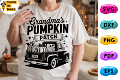 Grandma&#039;s Pumpkin Patch Svg, Png,Retro Truck Halloween Shirt Product Image 1