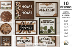 3D Welcome Home Signs Bundle Laser Cut. Wall Decor SVG Product Image 1