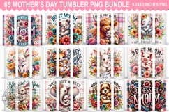 65 Mothers day Tumbler PNG Bundle - Mother&#039;s Day Tumbler Product Image 1