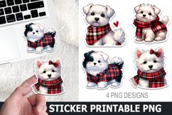 Christmas Dog Sticker Printable | Christmas High Quality PNG Product Image 1