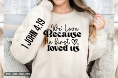 We love because- Christian Sleeve T-Shirt Design Product Image 2
