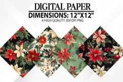 Christmas Floral Seamless - Christmas Digital Paper Product Image 1
