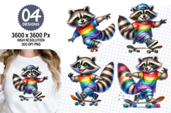 Watercolor Cute Raccoon Designs, Woodland Animal Clipart PNG Product Image 1