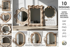 Affirmation Mirrors Bundle Laser Cut. Home Decor SVG Product Image 1