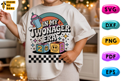 In My Twonager Era SVG, PNG, Girl, Boy 3rd Birthday Shirt Product Image 1