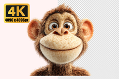 Cartoon Monkey Face Transparent PNG Product Image 1