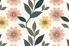 Floral With Leaves Pattern Background Product Image 1