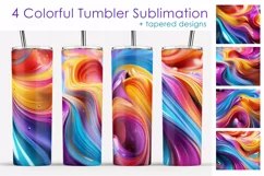 Tumbler Skinny Sublimation. Colorful Liquid Paints Tumbler Product Image 1