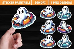 Halloween Funny Ghost Sticker Printable | High Quality 300 D Product Image 1