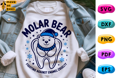 Molar Bear Fighting Against Enamel Cruelty Svg, Christmas Product Image 1