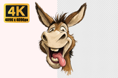 Donkey with a Tongue Sticking Out Transparent PNG Product Image 1