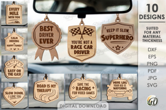 Father's Day Car Charms Bundle Laser Cut. Car Accessory SVG Product Image 1