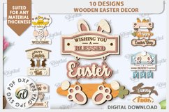 Easter Wooden Decor Laser Cut Bundle. Easter Decor SVG Product Image 1