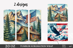 4th Of July Vintage Tumbler PNG. American Eagle Sublimation Product Image 1