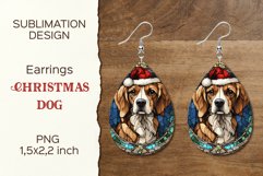 Christmas Dog Earring Teardrop | Sublimation Design Product Image 1