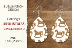 Christmas Gingerbread|Earring Teardrop|Sublimation Design Product Image 1