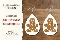 Christmas Gingerbread|Earring Teardrop|Sublimation Design Product Image 1