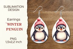 Christmas Penguin | Earring Teardrop | Sublimation Desig Product Image 1