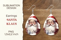Christmas Santa Klaus| Earring Teardrop | Sublimation Design Product Image 1