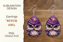 Witch Owl | Earring Teardrop | Sublimation Design Product Image 1