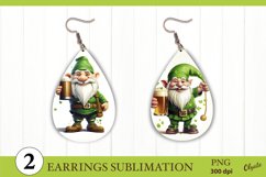 St Patrick’s Day Earrings Bundle PNG. Gnome Earrings PNG Product Image 4