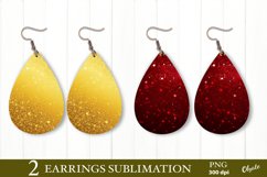 Christmas Earring Sublimation PNG. Sequins Earring PNG Product Image 1