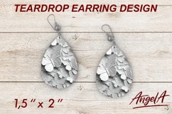 White Butterfly teardrop earrings sublimation / pattern Product Image 1