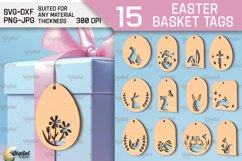 Easter Basket Tags SVG Bundle. Easter Laser Cut Product Image 1