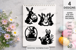 Easter Elements. Easter Bunnies SVG Product Image 1