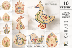 Easter Embroidery Blanks Bundle Laser Cut. Easter SVG Product Image 1