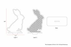 Rattan Easter Bunny, 3D Standing Decoration Lasercut Product Image 2