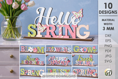 Spring Word Stands Bundle Laser Cut. Stand Decor SVG Product Image 1