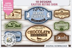 Easter Retro Signs Laser Cut Bundle. Easter Decor SVG Product Image 1