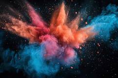 Colorful Explosion with Dark Background Wallpaper Product Image 1