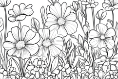 Black White Flower Background Product Image 1