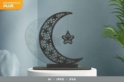 3D Rattan Moon and Star Design, Laser Cutting File SVG Product Image 1