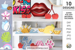 3D Simple Stand Decors Bundle Laser Cut. Home Decor SVG Product Image 1