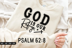 God Is Our Refuge - Christian Sleeve T-Shirt Design Product Image 2