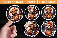 Halloween Cow Printable Stickers | High Quality 300 Dpi Product Image 1