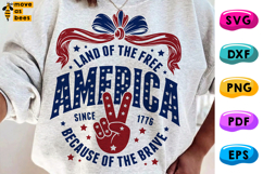 Land Of The Free PNG, SVG, America 250, Since 1776, July 4th Product Image 1