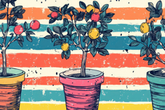 Plant Pot with Colorful Background Wallpaper Product Image 1