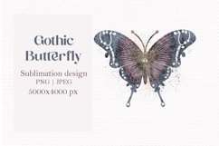 Gothic butterfly sublimation design png Product Image 1