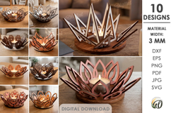 3D Candle Holders Bundle Laser Cut. Tea Light Holder SVG Product Image 1