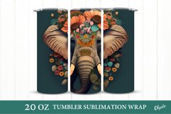 Elefant Tumbler Wrap. Animal Tumbler Sublimation Product Image 1