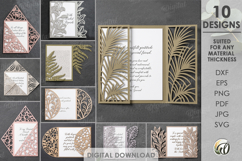Envelopes Paper Cut Bundle. Paper Invitation Envelope SVG Product Image 1