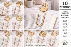 Decorative Bookmarks Bundle Lasercut.Paper Clip Bookmark SVG Product Image 1