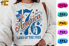 1776 America 250, Land Of Free SVG, PNG, Independence Day Product Image 1