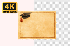 Blank Graduation Diploma Certificate Transparent PNG Product Image 1